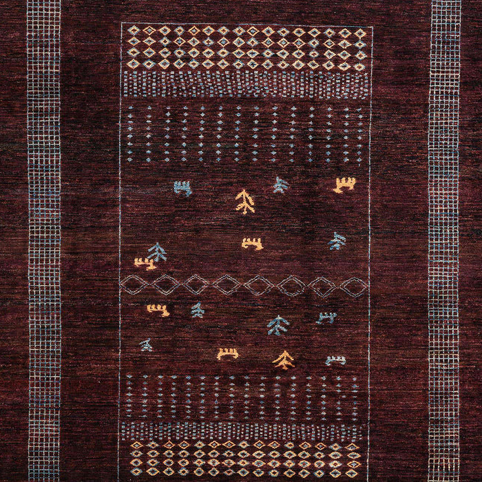 Abstract Coffee Brown Oriental Rug, abs4244