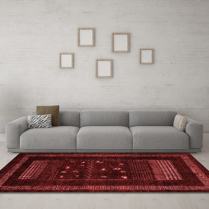 Modern Red Washable Rugs