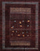 Machine Washable Abstract Coffee Brown Rug, wshabs4244