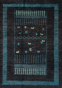 Oriental Light Blue Modern Rug, abs4244lblu