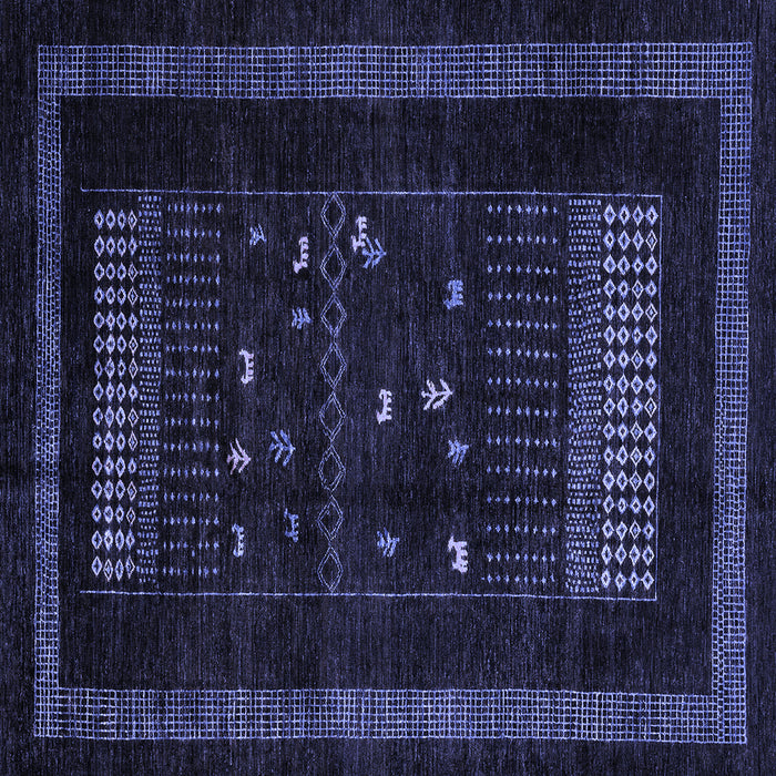 Square Machine Washable Oriental Blue Modern Rug, wshabs4244blu