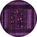 Round Oriental Purple Modern Rug, abs4244pur