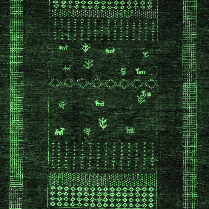 Machine Washable Oriental Emerald Green Modern Area Rugs, wshabs4244emgrn