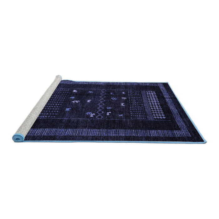 Sideview of Machine Washable Oriental Blue Modern Rug, wshabs4244blu