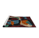 Sideview of Machine Washable Abstract Red Rug, wshabs4245