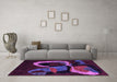 Machine Washable Oriental Purple Modern Area Rugs in a Living Room, wshabs4245pur