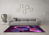 Machine Washable Oriental Purple Modern Rug, wshabs4245pur