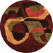 Round Oriental Orange Modern Rug, abs4245org