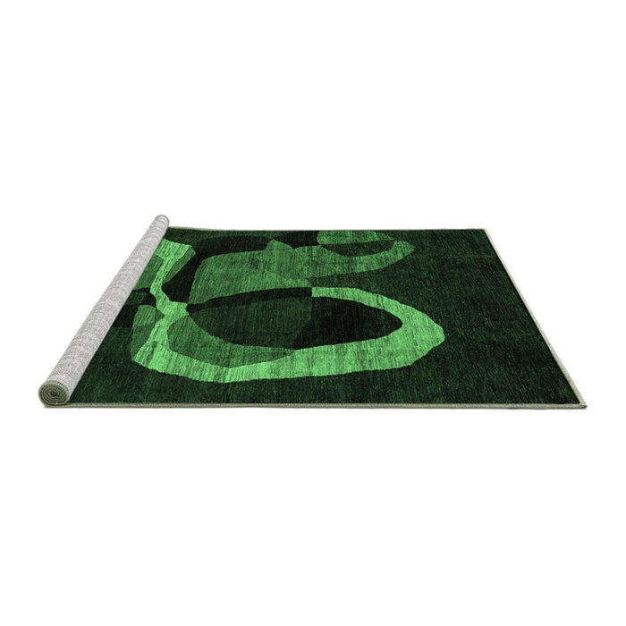 Sideview of Machine Washable Oriental Emerald Green Modern Area Rugs, wshabs4245emgrn