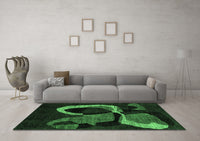 Machine Washable Oriental Emerald Green Modern Rug, wshabs4245emgrn