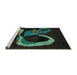 Sideview of Machine Washable Oriental Turquoise Modern Area Rugs, wshabs4245turq