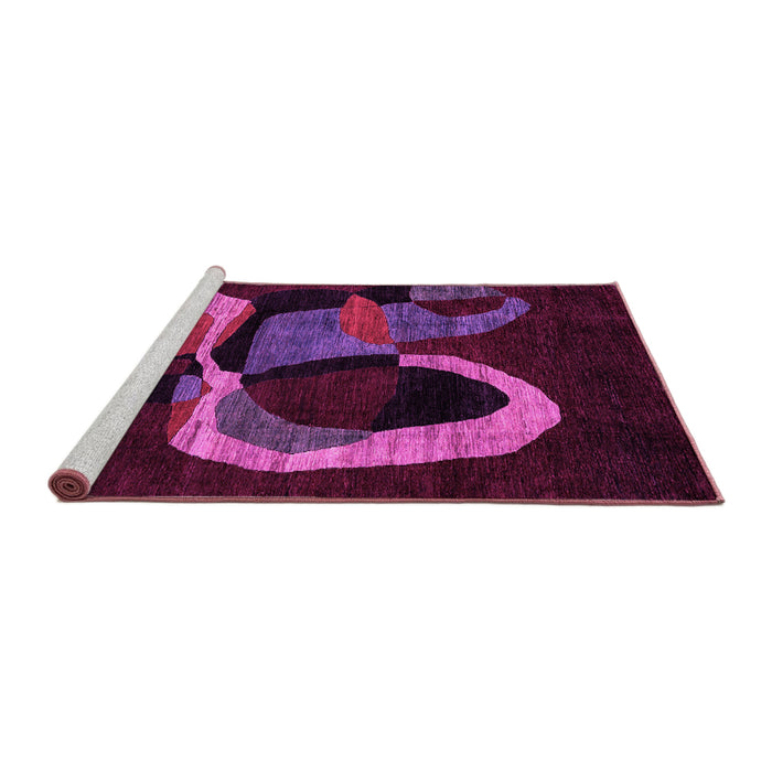 Sideview of Machine Washable Oriental Pink Modern Rug, wshabs4245pnk
