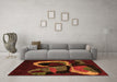 Machine Washable Oriental Orange Modern Area Rugs in a Living Room, wshabs4245org