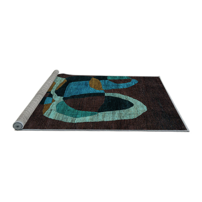 Sideview of Machine Washable Oriental Light Blue Modern Rug, wshabs4245lblu