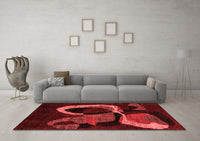 Machine Washable Oriental Red Modern Rug, wshabs4245red