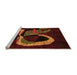 Sideview of Machine Washable Oriental Orange Modern Area Rugs, wshabs4245org