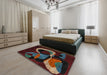 Machine Washable Abstract Red Rug in a Bedroom, wshabs4245