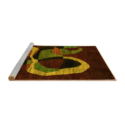 Sideview of Machine Washable Oriental Yellow Modern Rug, wshabs4245yw
