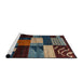 Sideview of Machine Washable Abstract Night Red Rug, wshabs4246