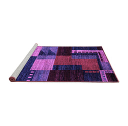 Sideview of Machine Washable Oriental Purple Modern Area Rugs, wshabs4246pur