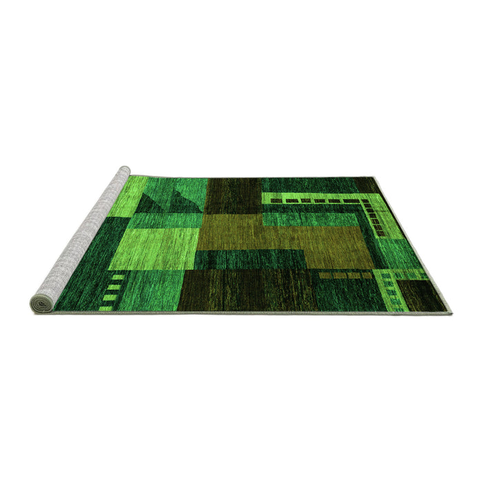 Sideview of Machine Washable Oriental Green Modern Area Rugs, wshabs4246grn