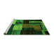 Sideview of Machine Washable Oriental Green Modern Area Rugs, wshabs4246grn