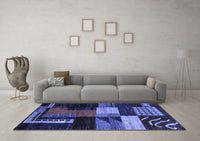 Machine Washable Oriental Blue Modern Rug, wshabs4246blu