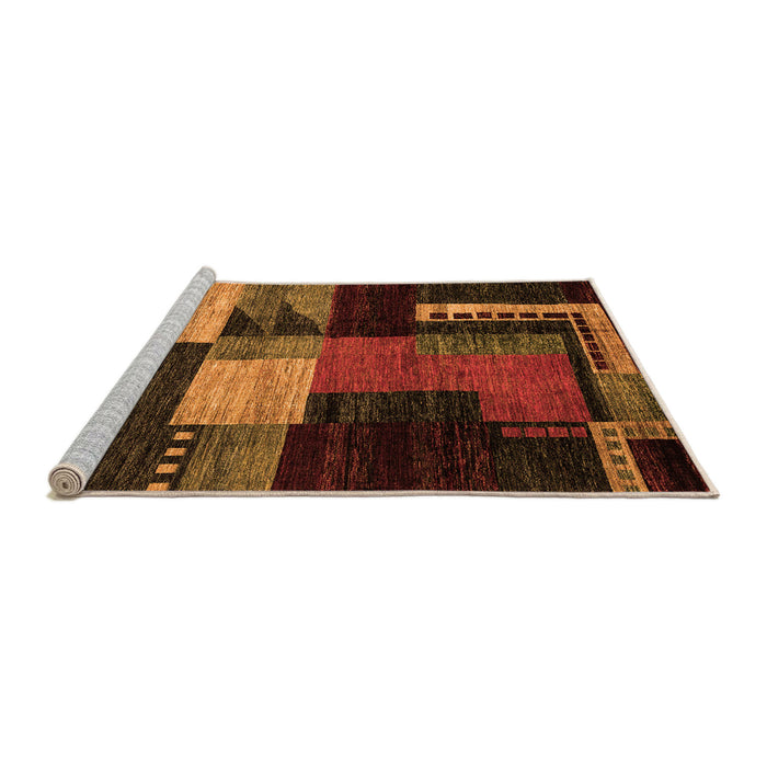 Sideview of Machine Washable Oriental Orange Modern Area Rugs, wshabs4246org
