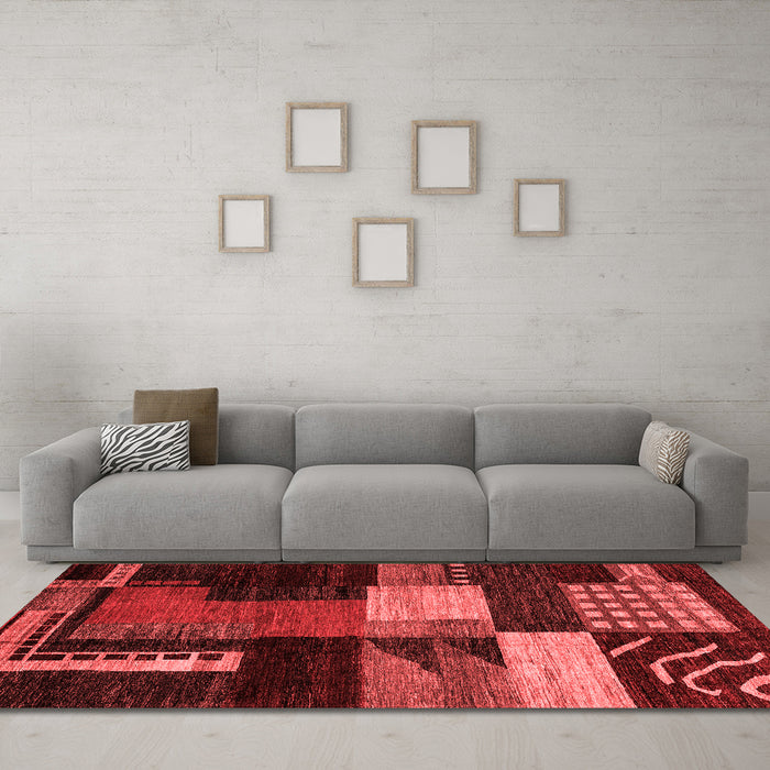 Modern Red Washable Rugs