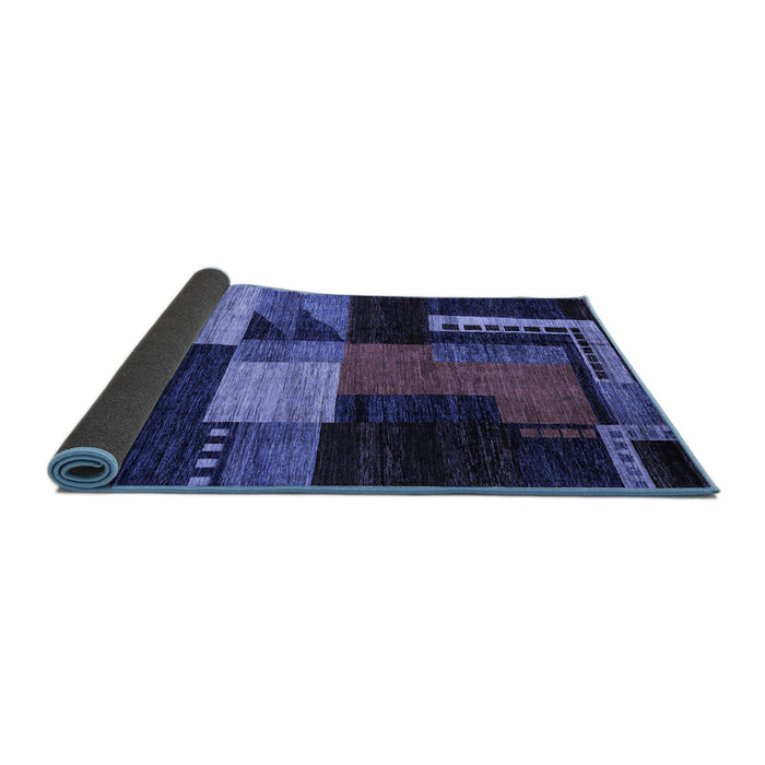 Sideview of Oriental Blue Modern Rug, abs4246blu
