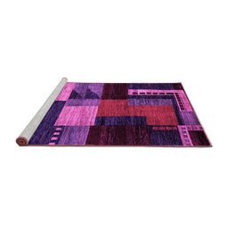 Sideview of Machine Washable Oriental Pink Modern Rug, wshabs4246pnk