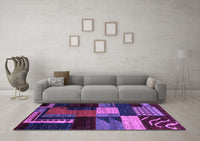 Machine Washable Oriental Purple Modern Rug, wshabs4246pur