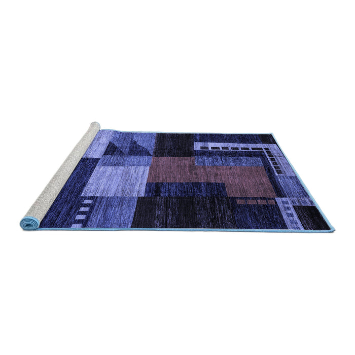 Sideview of Machine Washable Oriental Blue Modern Rug, wshabs4246blu