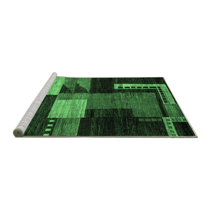 Sideview of Machine Washable Oriental Emerald Green Modern Area Rugs, wshabs4246emgrn