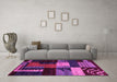 Machine Washable Oriental Pink Modern Rug in a Living Room, wshabs4246pnk