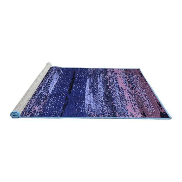 Sideview of Machine Washable Oriental Blue Modern Rug, wshabs4247blu