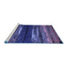 Sideview of Machine Washable Oriental Blue Modern Rug, wshabs4247blu