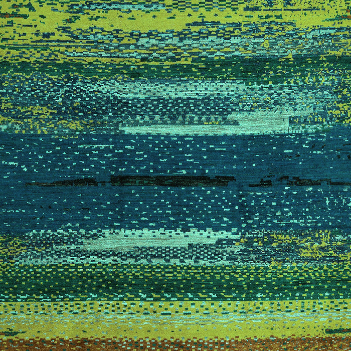 Machine Washable Oriental Turquoise Modern Area Rugs, wshabs4247turq