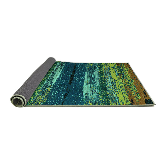 Sideview of Oriental Turquoise Modern Rug, abs4247turq