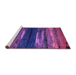Sideview of Machine Washable Oriental Purple Modern Area Rugs, wshabs4247pur