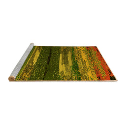 Sideview of Machine Washable Oriental Yellow Modern Rug, wshabs4247yw