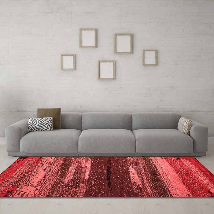 Modern Red Washable Rugs