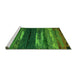 Sideview of Machine Washable Oriental Green Modern Area Rugs, wshabs4247grn