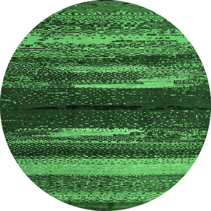 Round Oriental Emerald Green Modern Rug, abs4247emgrn