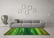 Machine Washable Oriental Green Modern Area Rugs in a Living Room,, wshabs4247grn