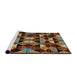 Sideview of Machine Washable Abstract Night Red Rug, wshabs4248