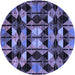 Round Oriental Blue Modern Rug, abs4248blu