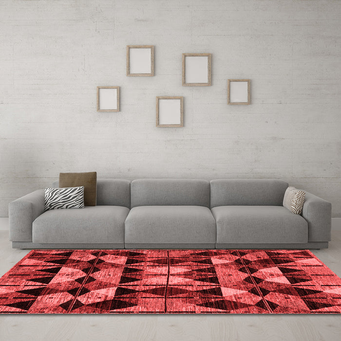 Modern Red Washable Rugs