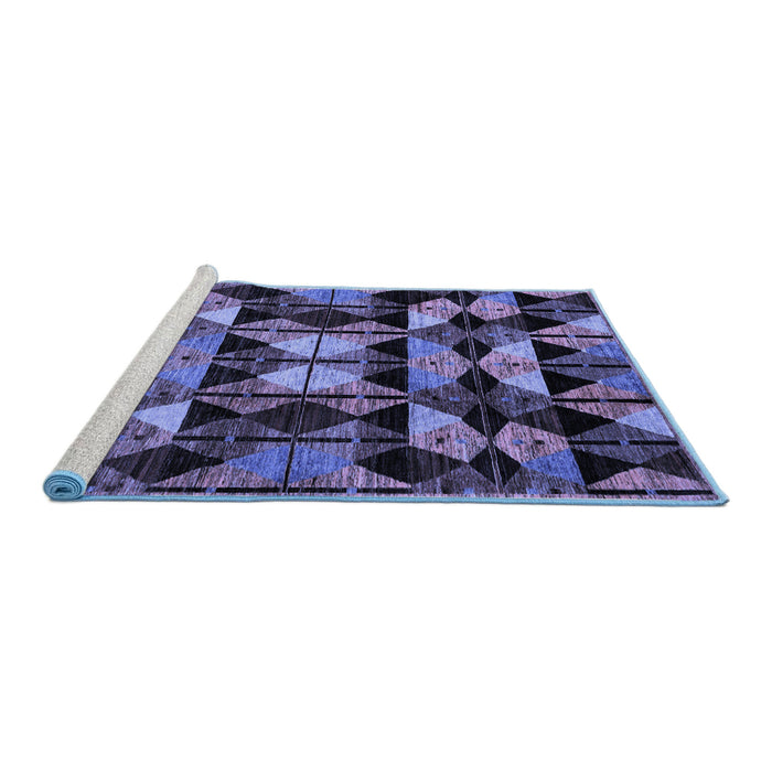 Sideview of Machine Washable Oriental Blue Modern Rug, wshabs4248blu