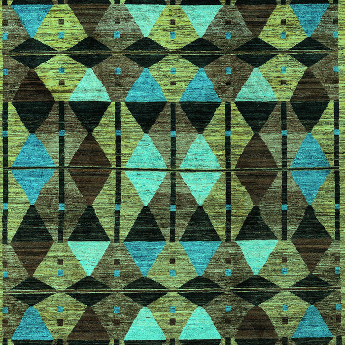 Machine Washable Oriental Turquoise Modern Area Rugs, wshabs4248turq